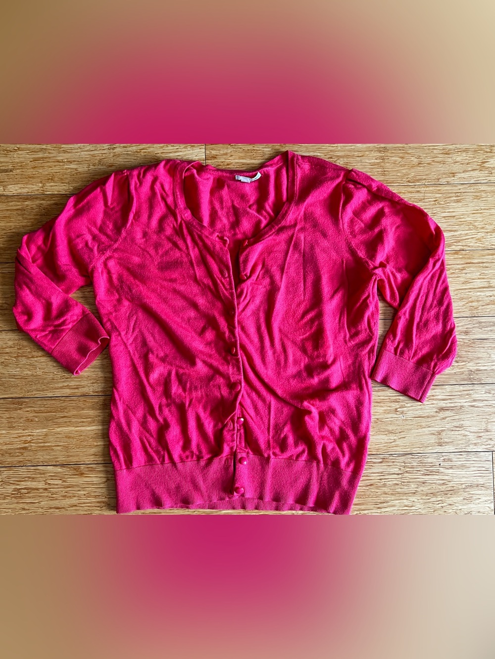 Halogen Pink Button-Front Cardigan